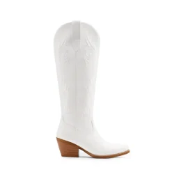 Women’s Square Toe Block Heel Western Boots with Embroidery