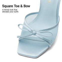 Women’s Square Toe Bow Mules with Cushioned Insole