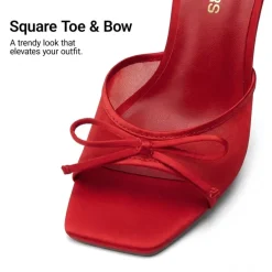 Women’s Square Toe Bow Mules with Cushioned Insole