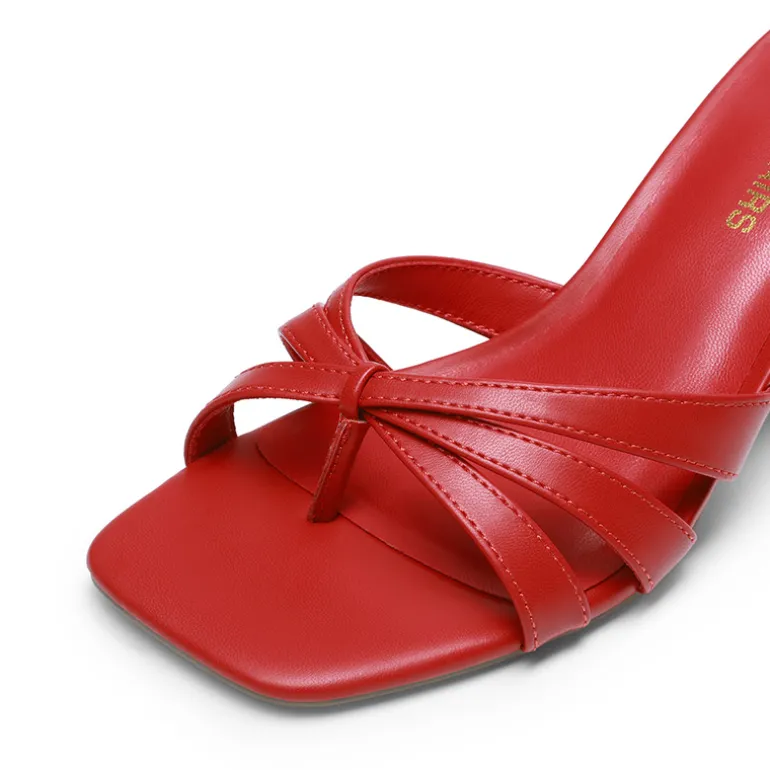 Women’s Square Toe Heels with Crossover Straps