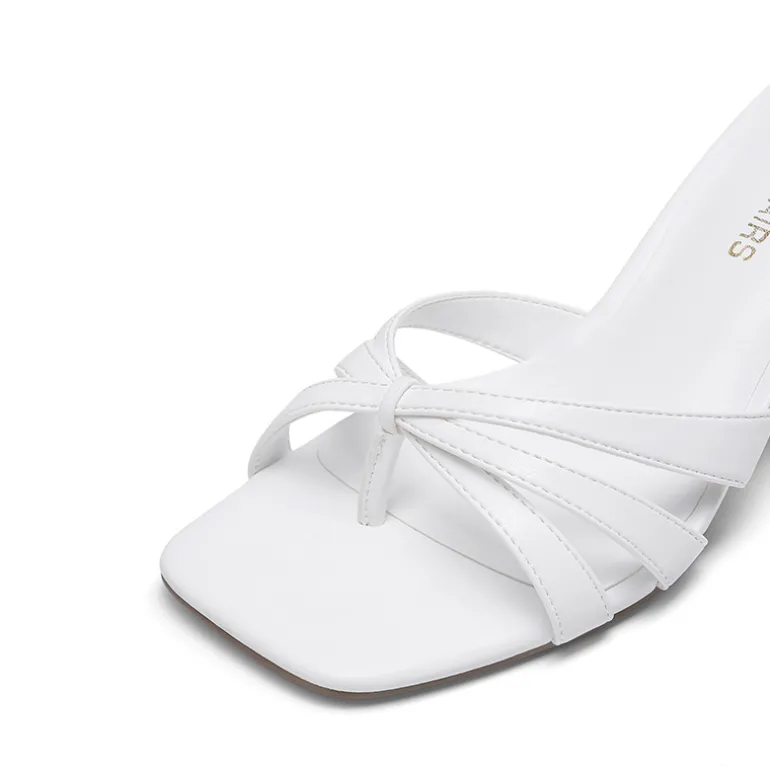 Women’s Square Toe Heels with Crossover Straps