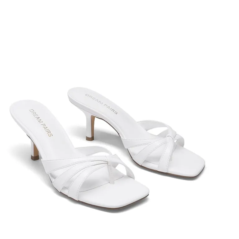 Women’s Square Toe Heels with Crossover Straps