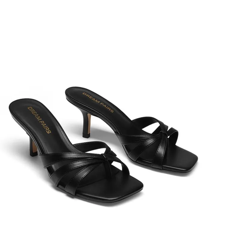 Women’s Square Toe Heels with Crossover Straps