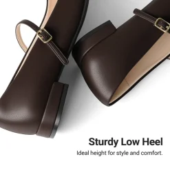 Women's Square-Toe Mary Jane Flats