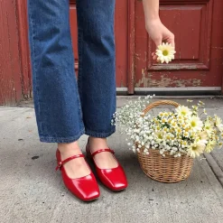 Women's Square-Toe Mary Jane Flats