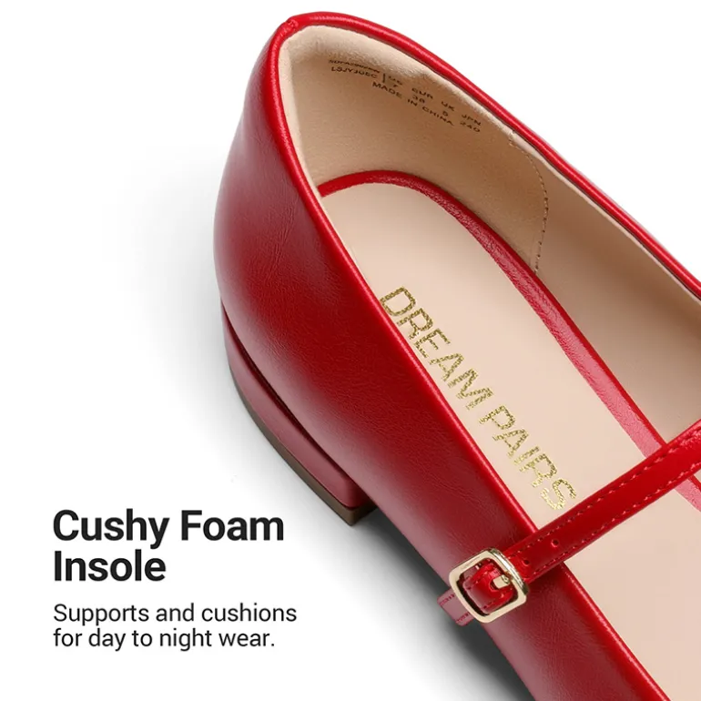 Women's Square-Toe Mary Jane Flats