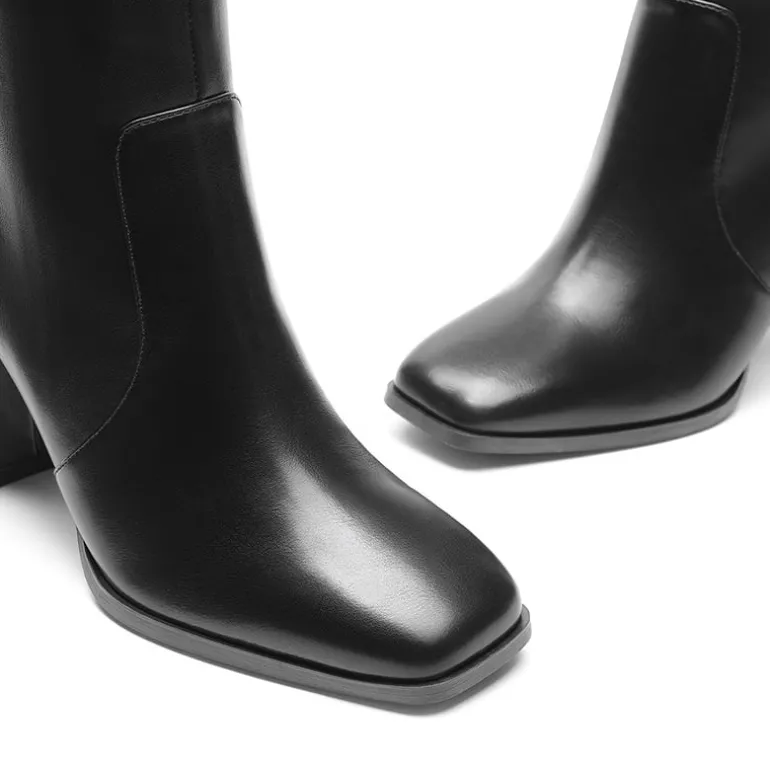 Women’s Square-Toe Sculpted Heel Boots