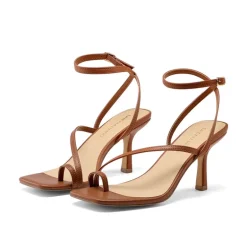 Women's Square-Toe Thong Kitten Heel Sandals