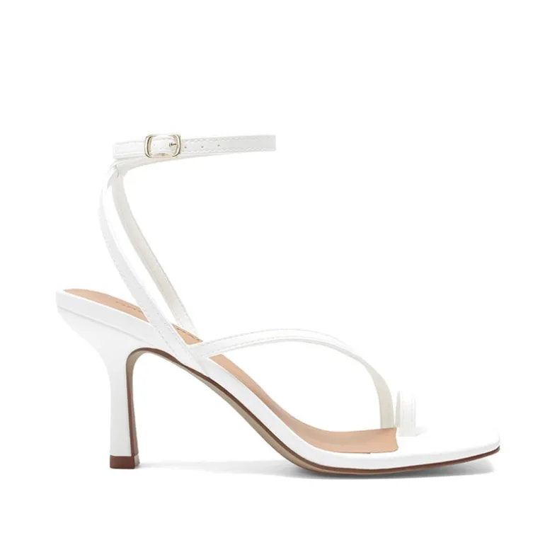 Women's Square-Toe Thong Kitten Heel Sandals