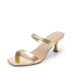 Women’s Strappy Square Toe Kitten Heel Mules