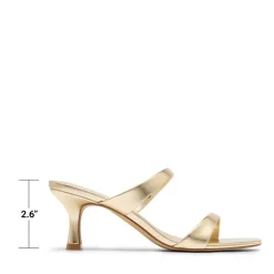 Women’s Strappy Square Toe Kitten Heel Mules