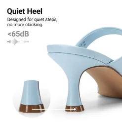Women’s Strappy Square Toe Kitten Heel Mules
