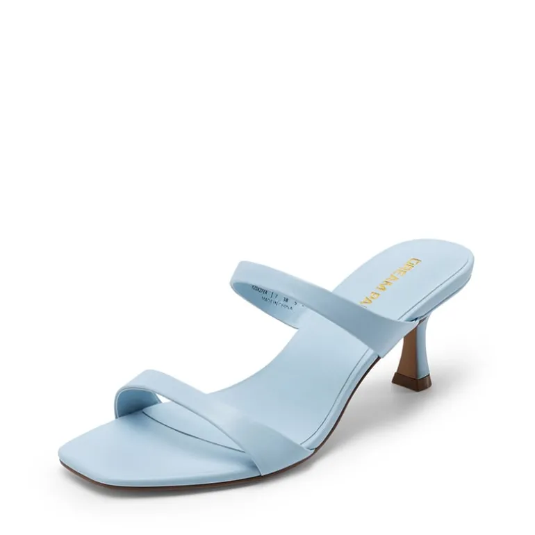 Women’s Strappy Square Toe Kitten Heel Mules