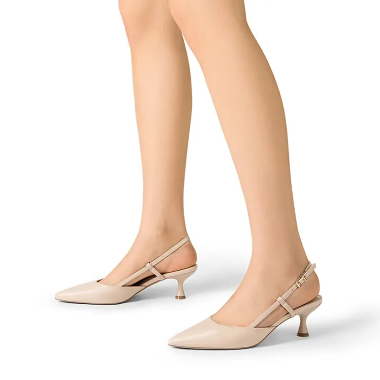 Women’s Streamlined Kitten Heel Slingback Sandals