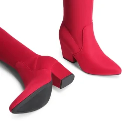 Women’s Stretch-Fit Pointed-Toe Block Heel Boots