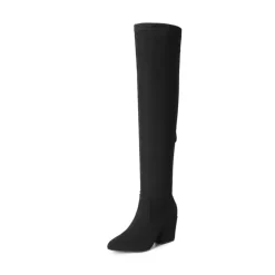 Women’s Stretch-Fit Pointed-Toe Block Heel Boots