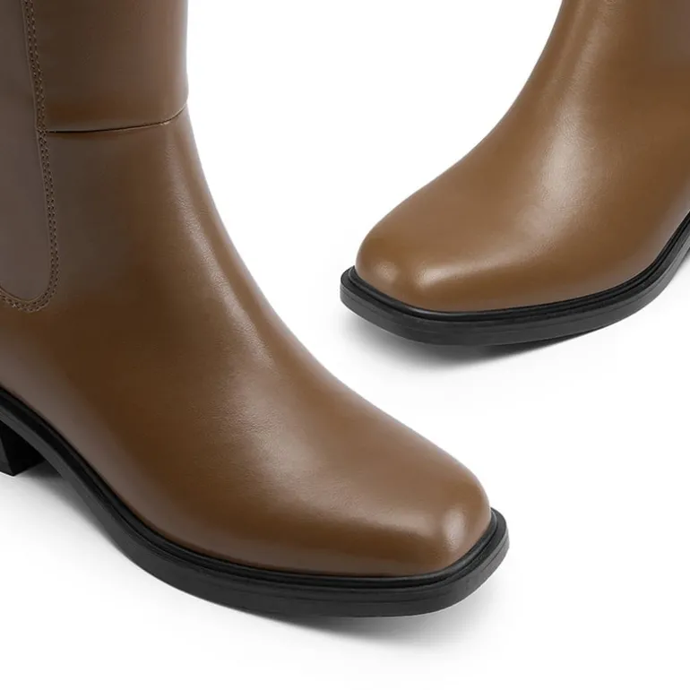 Women’s Stretchy Square-Toe Knee-High Boots