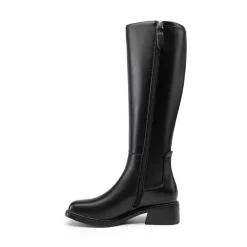 Women’s Stretchy Square-Toe Knee-High Boots