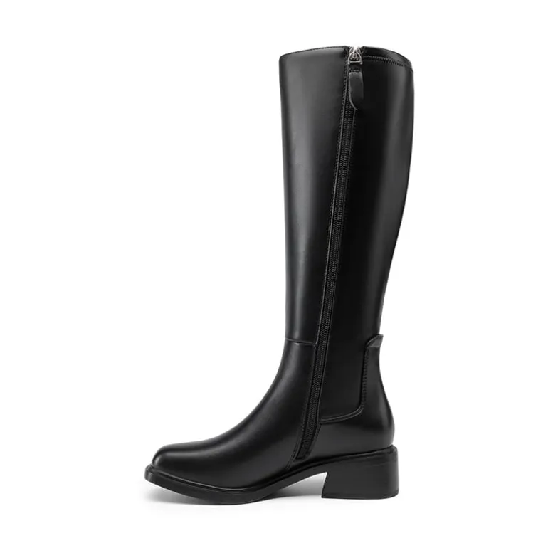 Women’s Stretchy Square-Toe Knee-High Boots