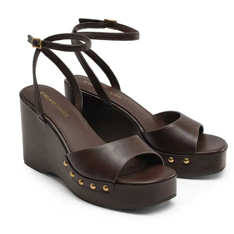 Women’s Studded Square-Toe Boho Wedge Sandals