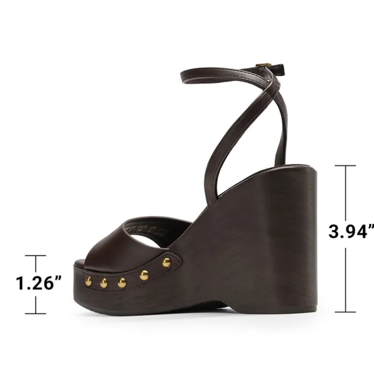 Women’s Studded Square-Toe Boho Wedge Sandals