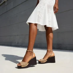Women’s Studded Square-Toe Boho Wedge Sandals
