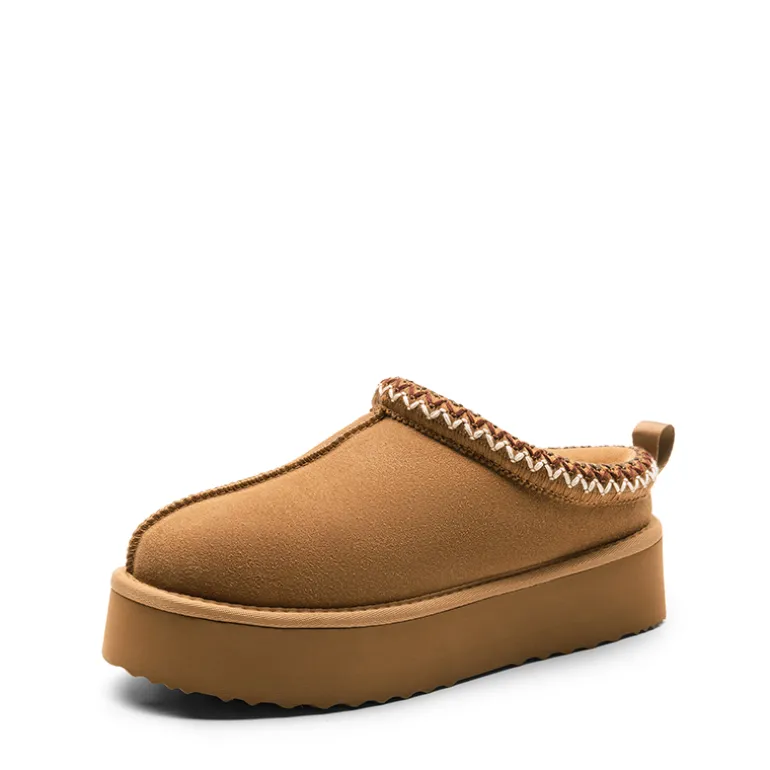 Women’s Suede Wide Toe Platform Slip-On Slippers