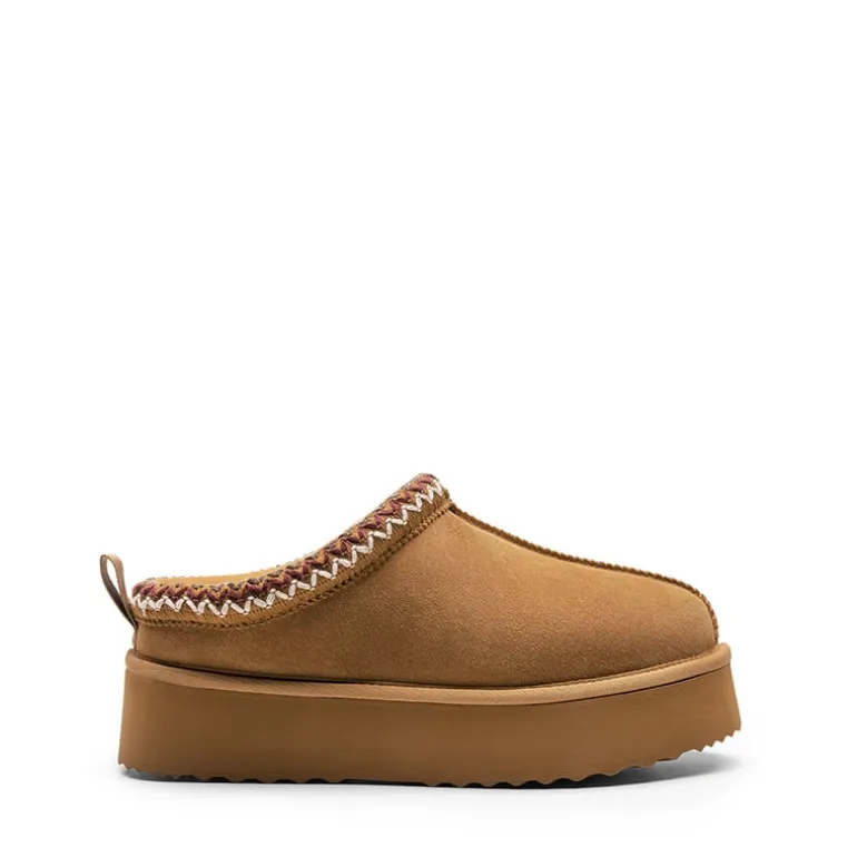 Women’s Suede Wide Toe Platform Slip-On Slippers