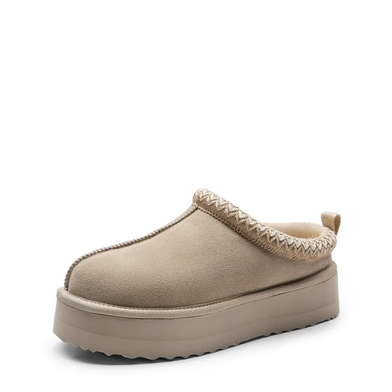 Women’s Suede Wide Toe Platform Slip-On Slippers