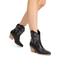 Women’s Vegan Leather Cowgirl Ankle Boots