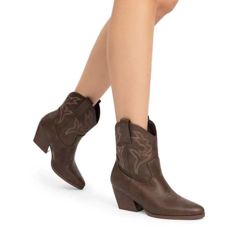 Women’s Vegan Leather Cowgirl Ankle Boots