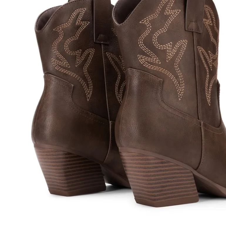 Women’s Vegan Leather Cowgirl Ankle Boots