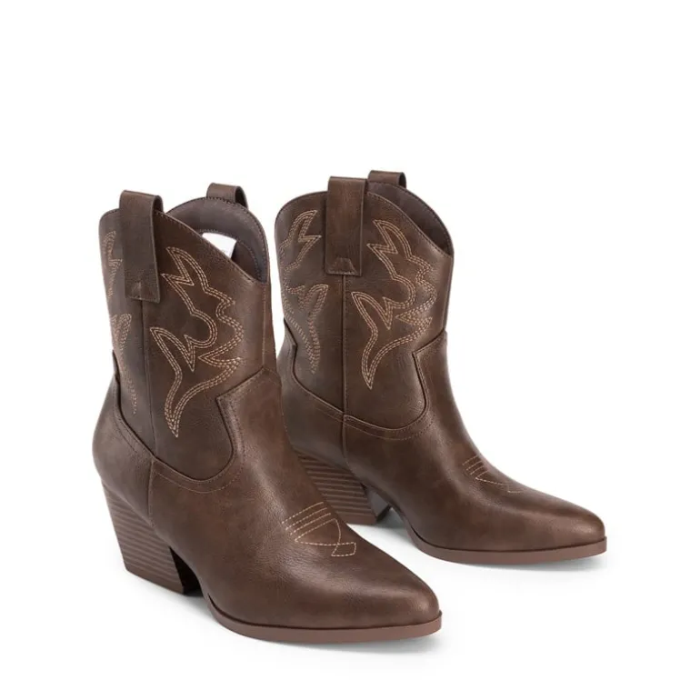 Women’s Vegan Leather Cowgirl Ankle Boots