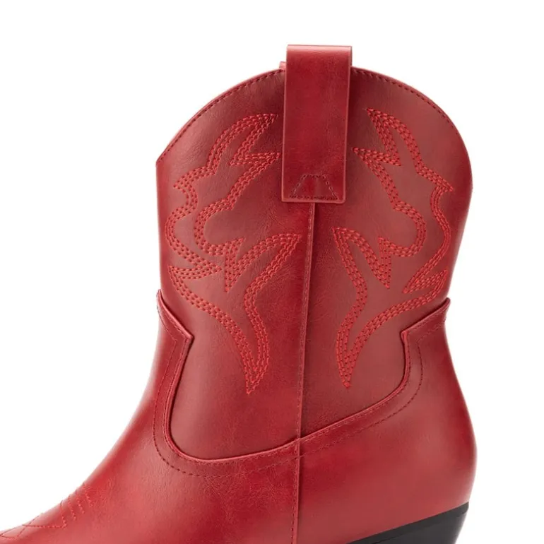 Women’s Vegan Leather Cowgirl Ankle Boots