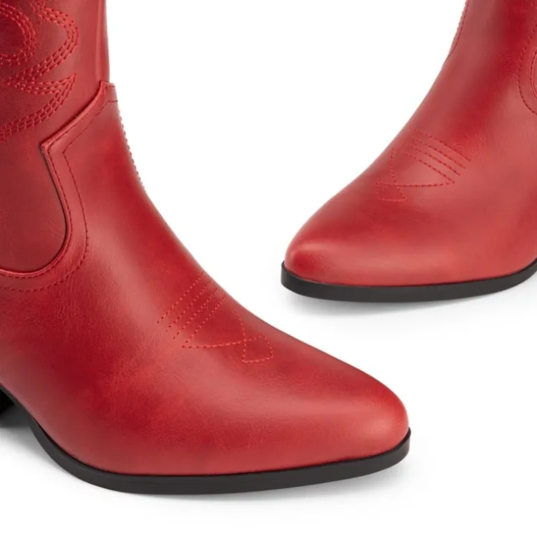 Women’s Vegan Leather Cowgirl Ankle Boots
