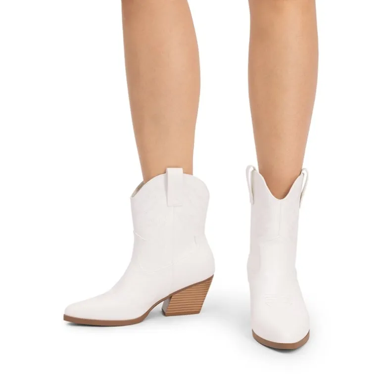 Women’s Vegan Leather Cowgirl Ankle Boots