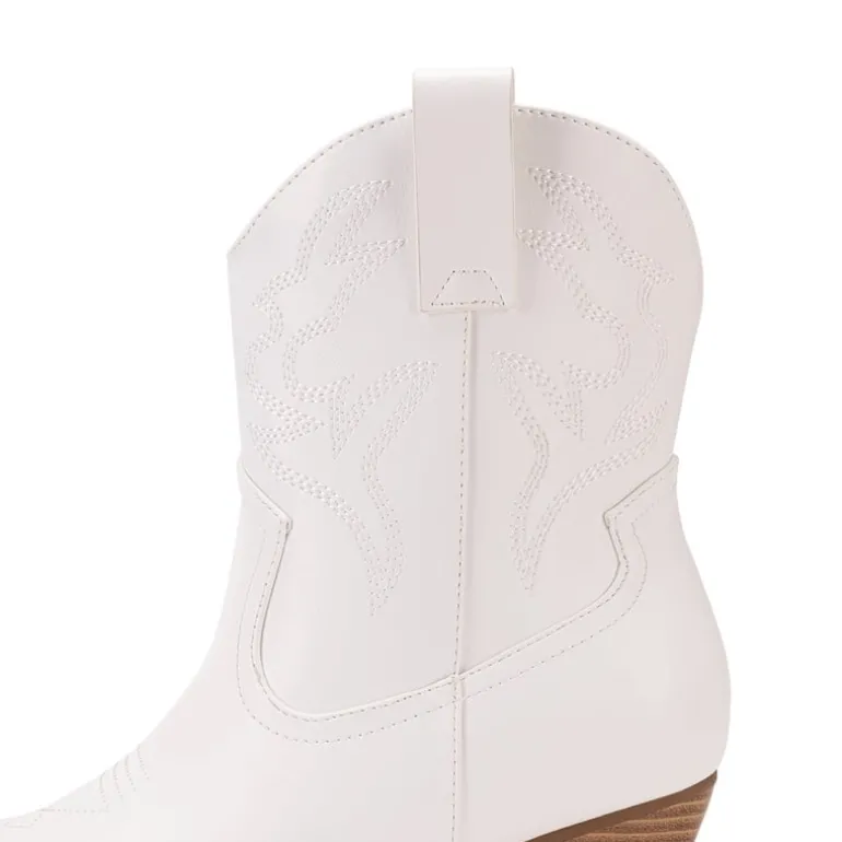 Women’s Vegan Leather Cowgirl Ankle Boots