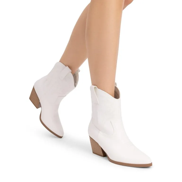Women’s Vegan Leather Cowgirl Ankle Boots