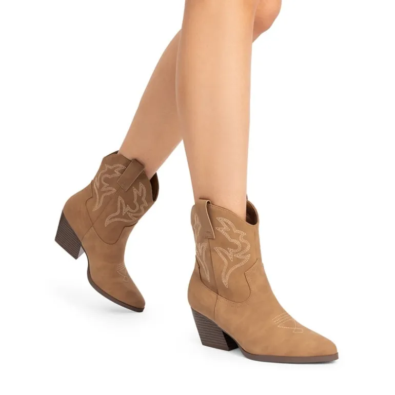 Women’s Vegan Leather Cowgirl Ankle Boots