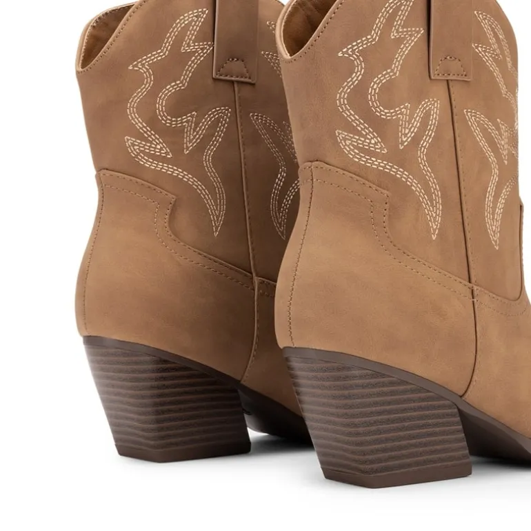 Women’s Vegan Leather Cowgirl Ankle Boots
