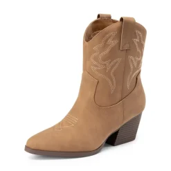 Women’s Vegan Leather Cowgirl Ankle Boots
