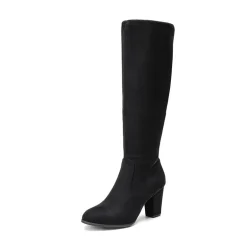 Women’s Wide-Calf Chunky Heel Knee-High Boots