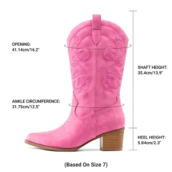 Women’s Wide-calf Embroidered Distressed Cowboy Boots
