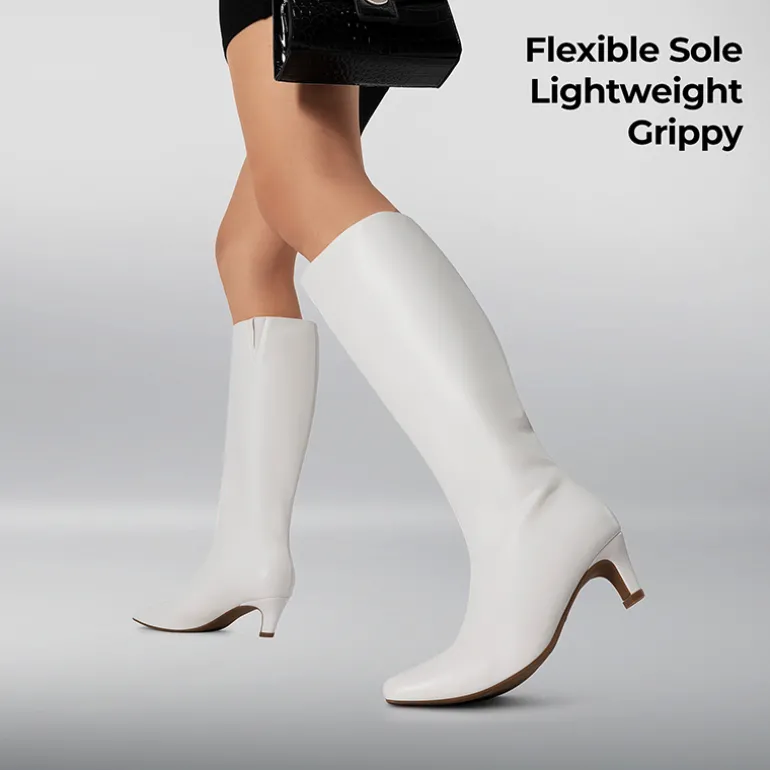 Women’s Wide-Calf Square-Toe Knee-High Boots