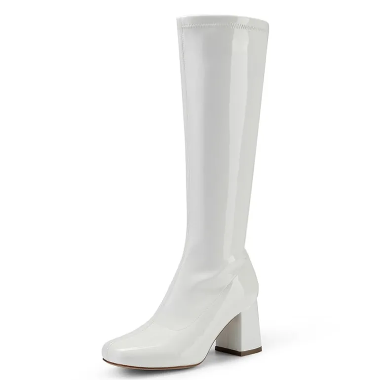 Women’s Wide-Calf Square-Toe Knee Boots
