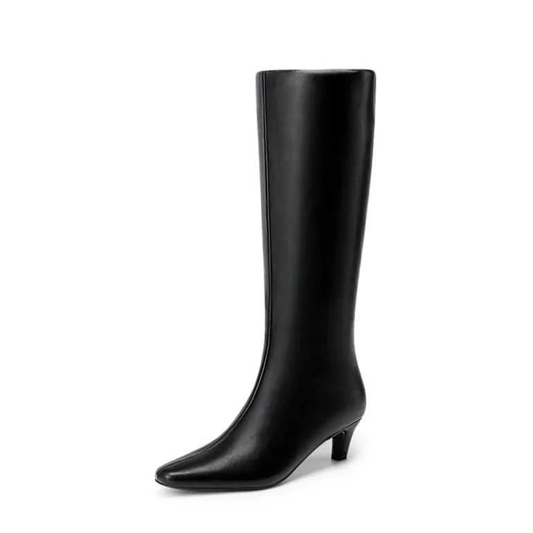 Women’s Wide-Calf Square-Toe Knee-High Boots