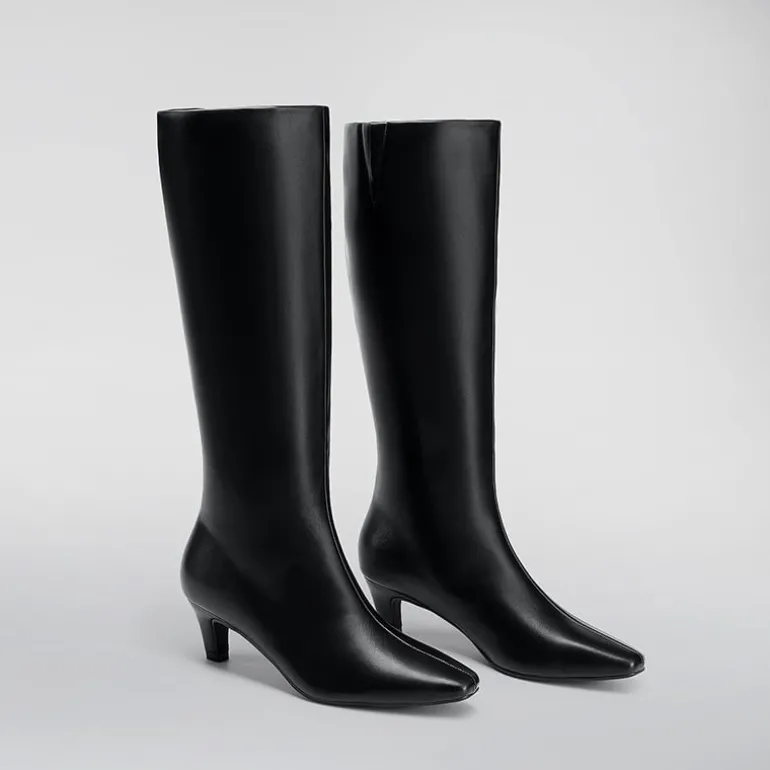 Women’s Wide-Calf Square-Toe Knee-High Boots