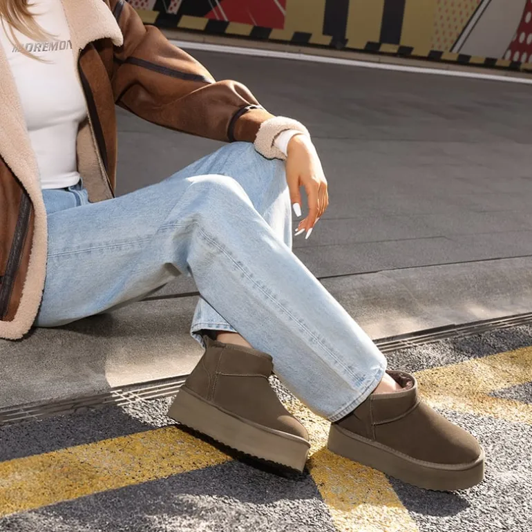 Women’s Wide Toe Platform Mini Snow Boots