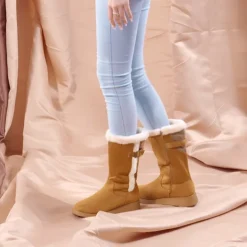 Women's Winter Fur Lined Mid Calf Snow Boots