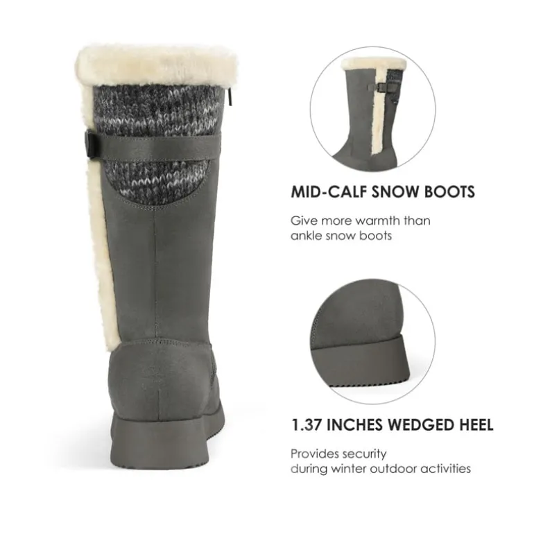 Women's Winter Fur Lined Mid Calf Snow Boots